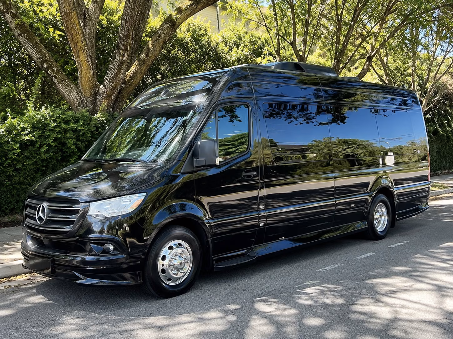 full wedding weekend sprinter van transportation for destination weddings and out of town guests in grand rapids